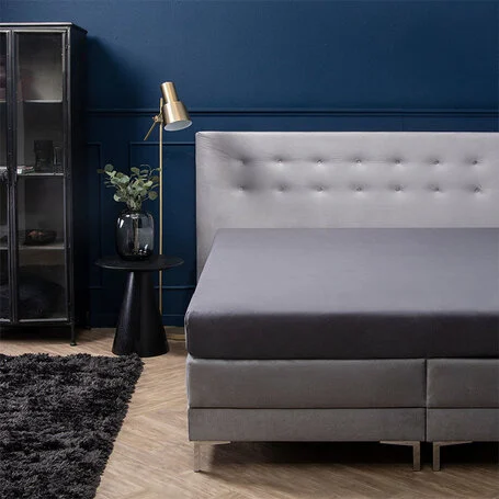Hoeslaken Luxe Stretch - Zilvergrijs - 140/160 x 200/210