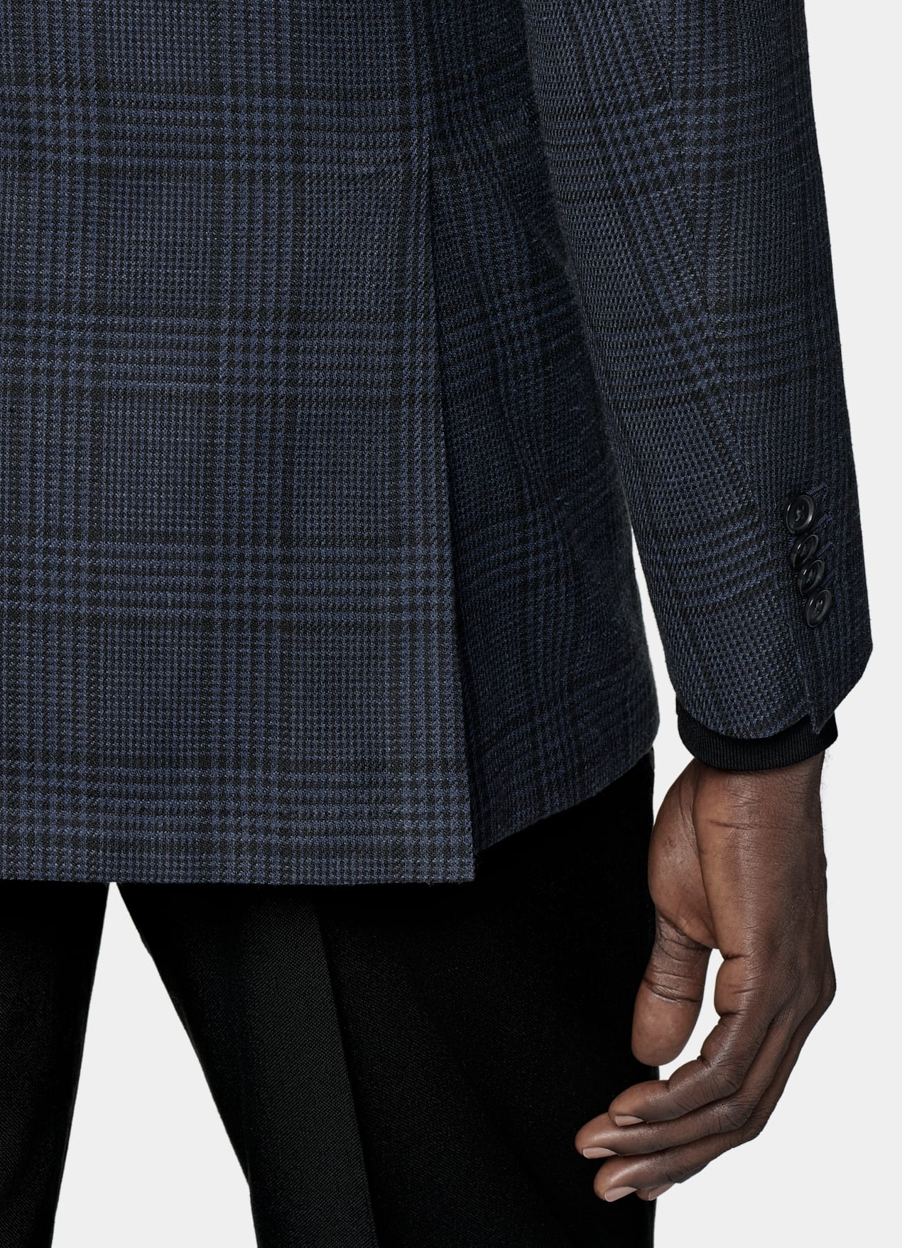Blazer Havana coupe Tailored bleu marine à carreaux
