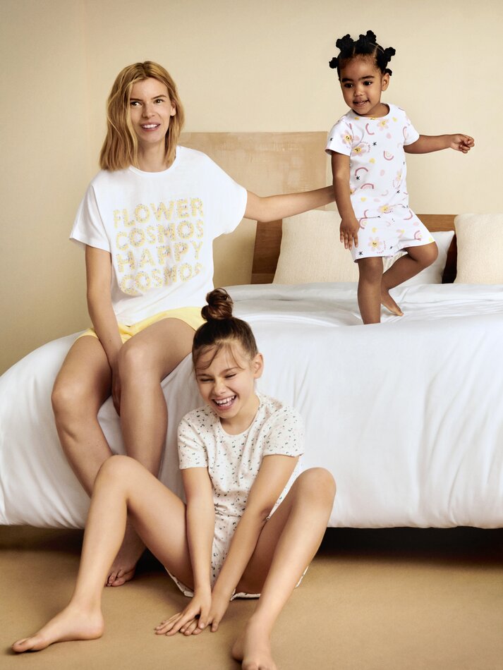Conjunto de pijama estampado - Amarelo claro