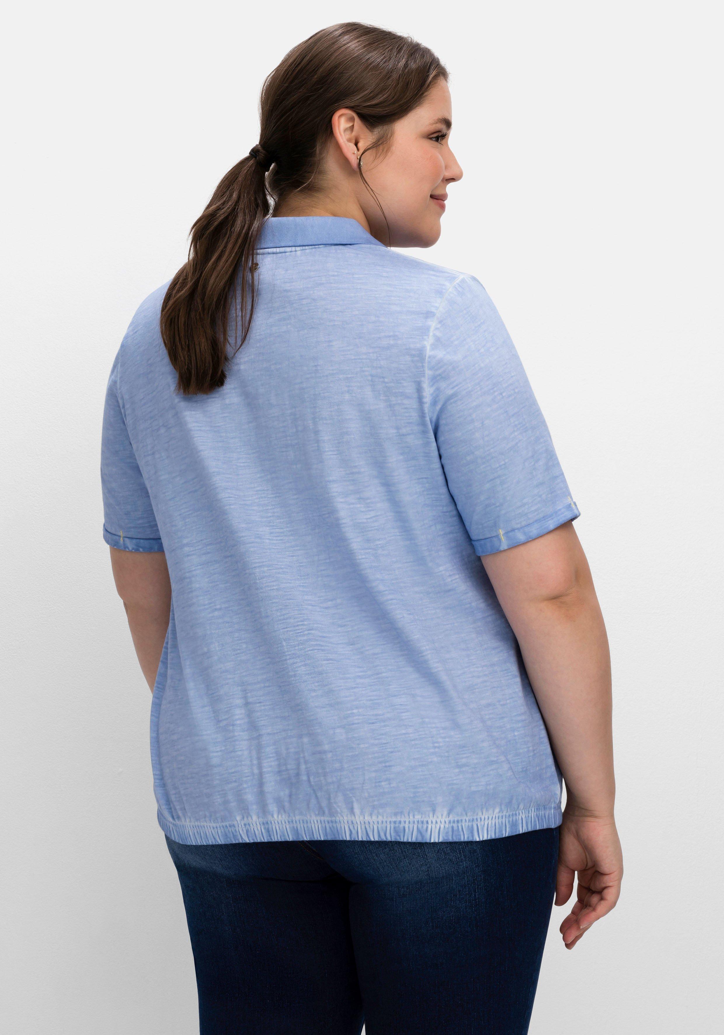 Shirt mit Polokragen, im Used-Look