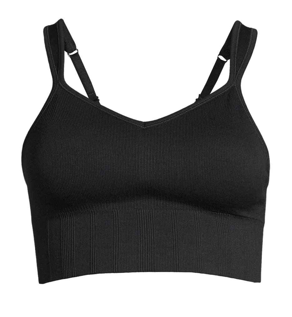 Casall Seamless Rib Padded Sports Bra Black