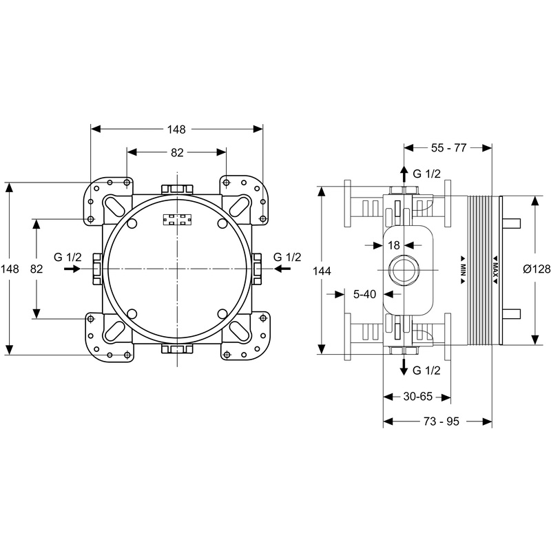 Ideal Standard Ceratherm inbouw doucheset Chroom