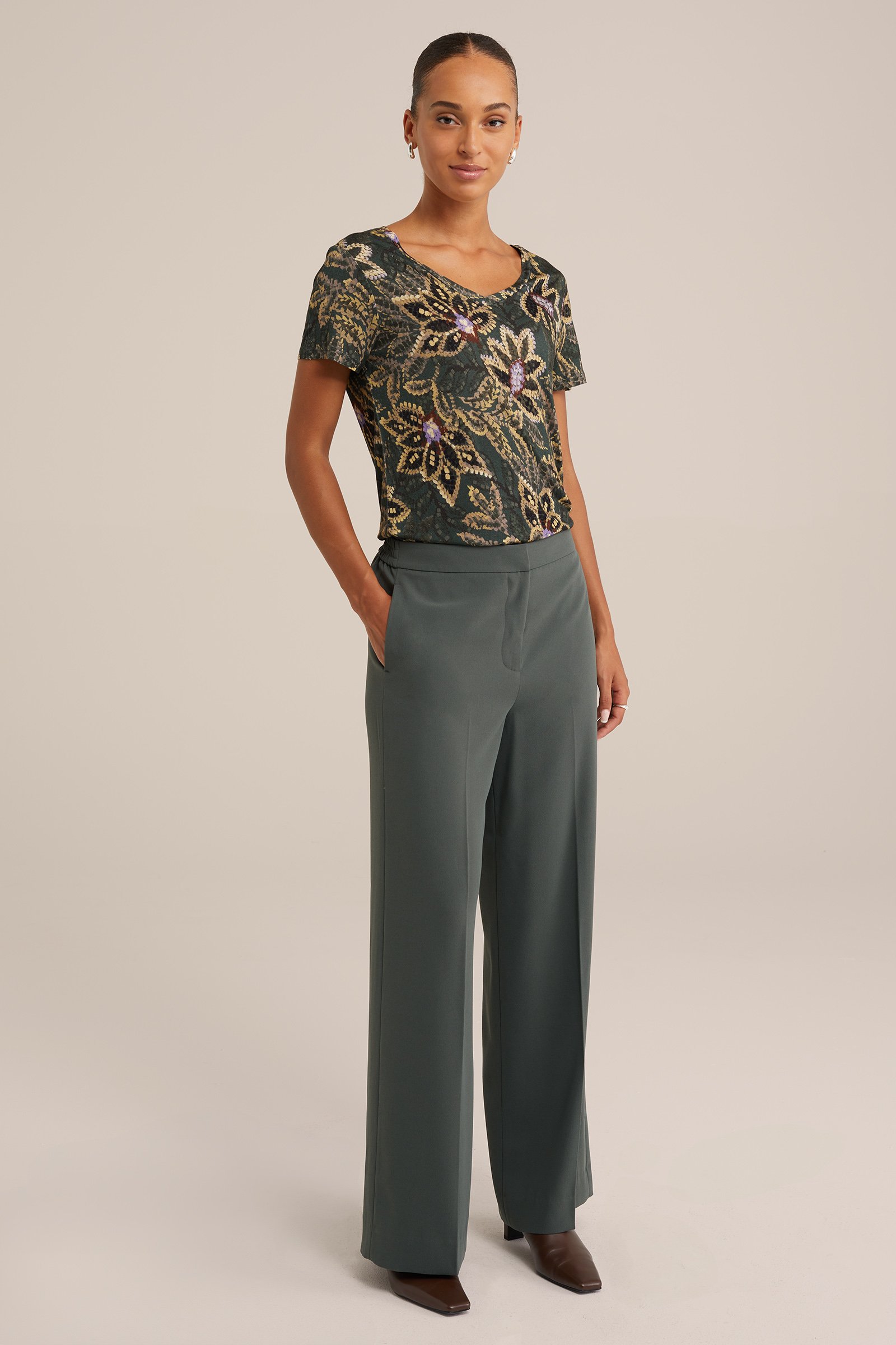 T-shirt met dessin WE Fashion Groen