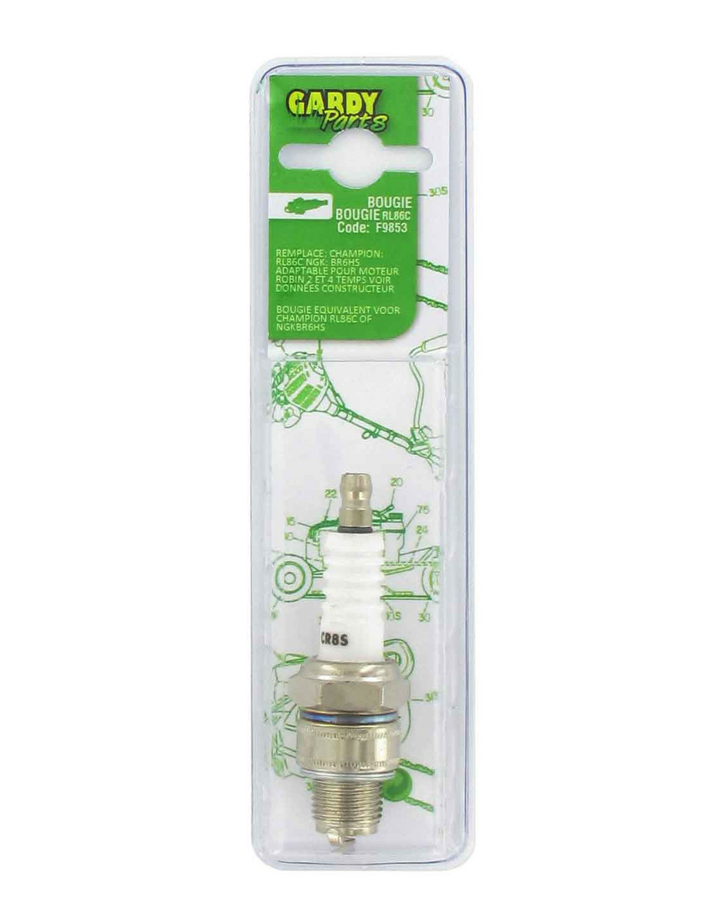 Bougie d'allumage adaptable sous coque remplace rl86c / cr8s, ngk: br6hs