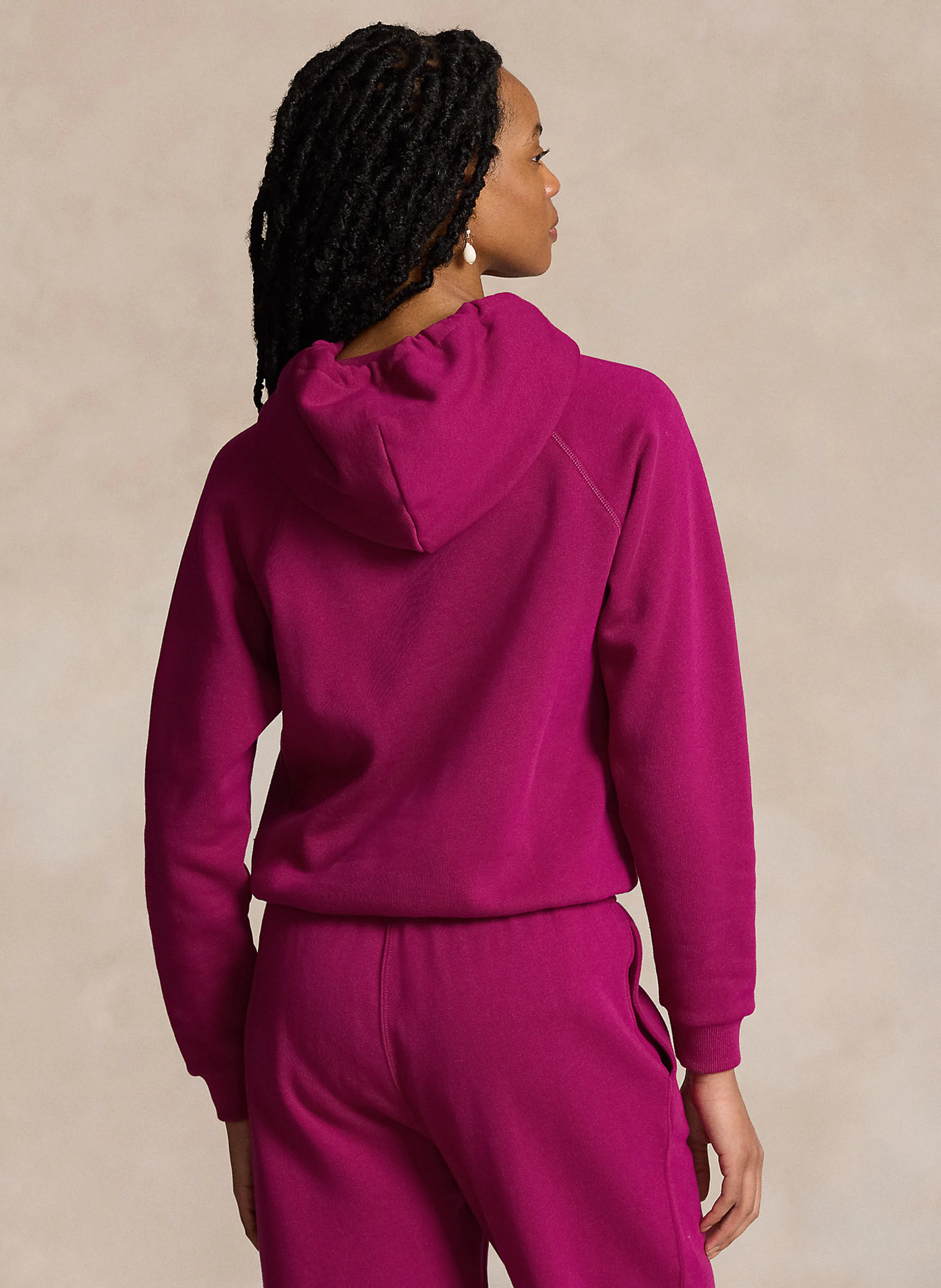 Sweat à capuche droit en coton mélangé | Rose