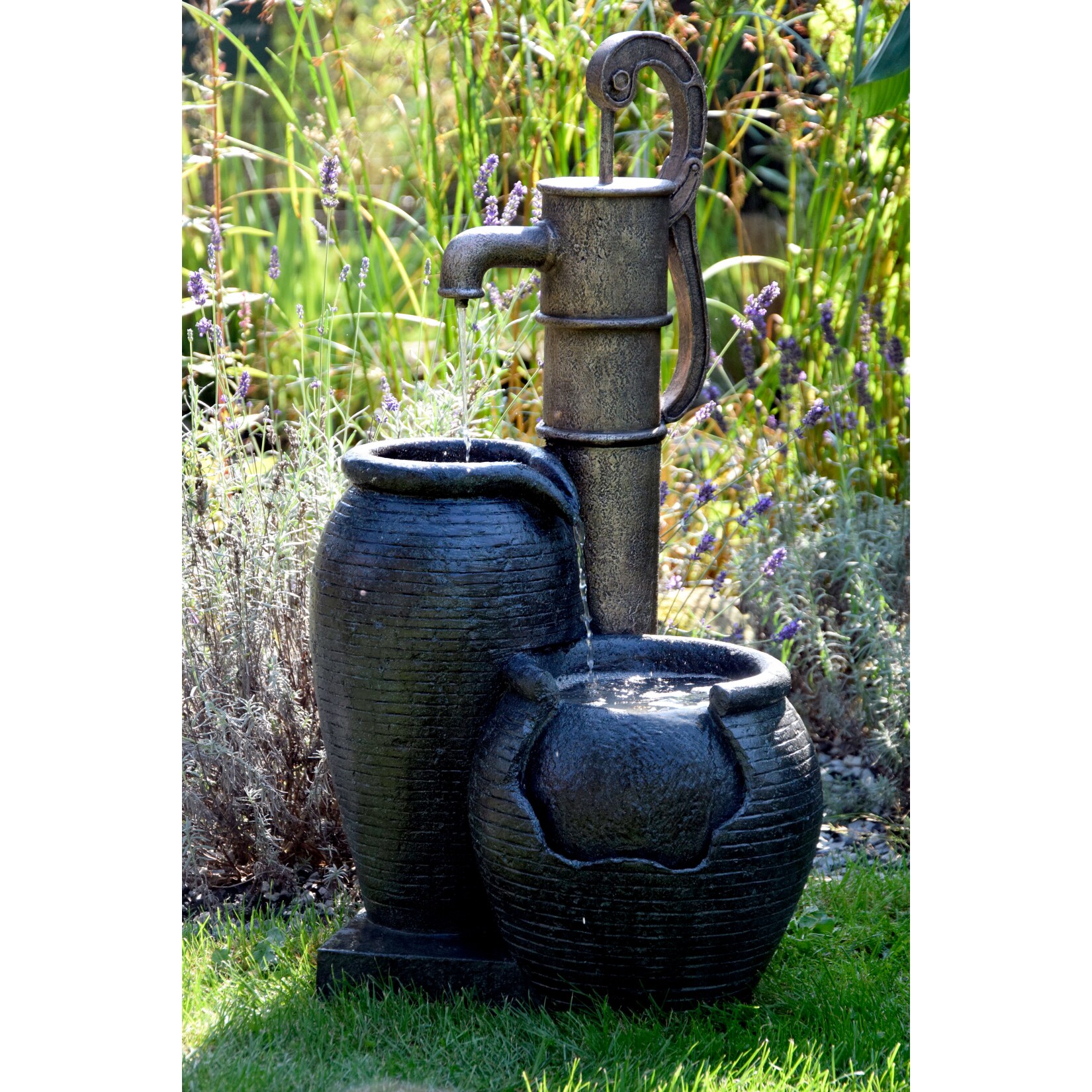 Dobar 96200e Design-Gartenbrunnen mit Handpumpe