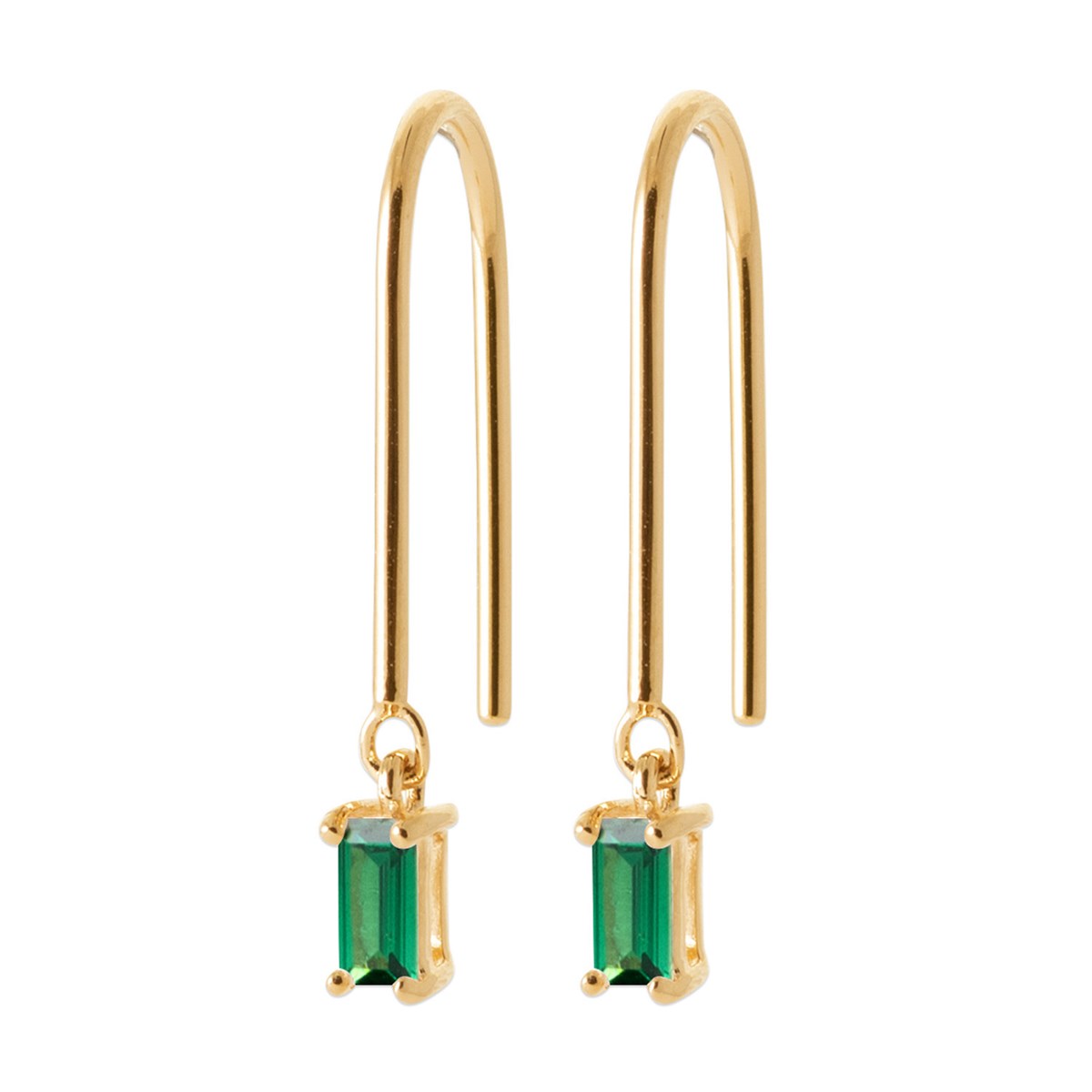 Boucles d'oreilles pendantes Brillaxis plaqué orOZ vert