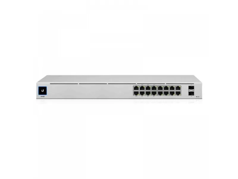 Ubiquiti UniFi Switch USW-16-POE - Switch - Administreret - 16 x 10/100/1000 (8 PoE )   2 x Gigabit SFP (uplink) - desktop, monterbar på stativ - PoE  (42 W)