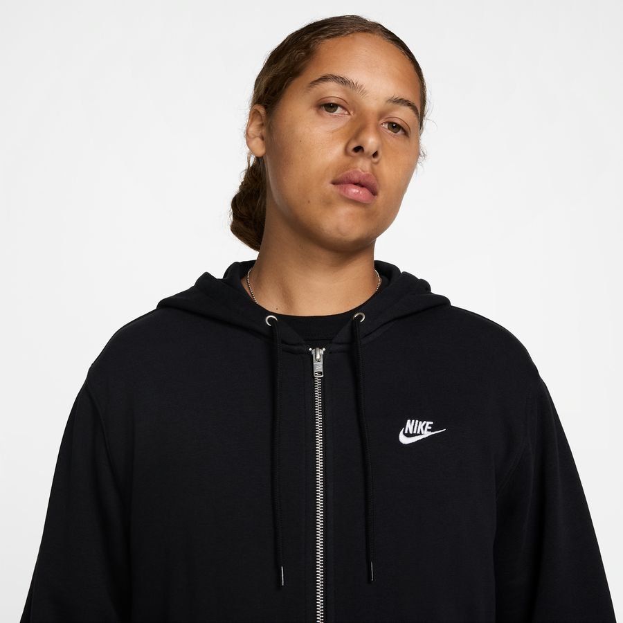 M NK CLUB FT FZ HOODIE BLACK/BLACK/WHITE