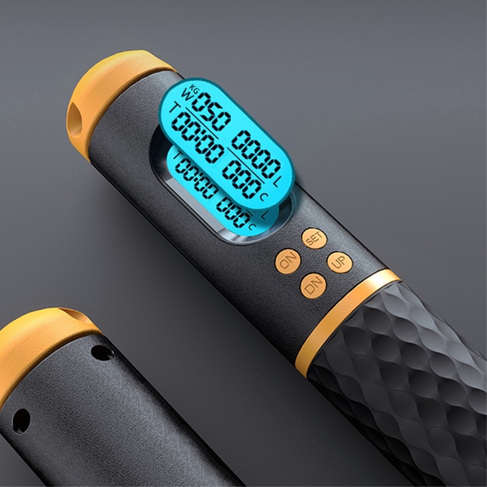 Digitales Smartes Sport Springseil Hüpfseil LCD Anzeige   Schnurlosem Indoor Seil - Schwarz / Gelb