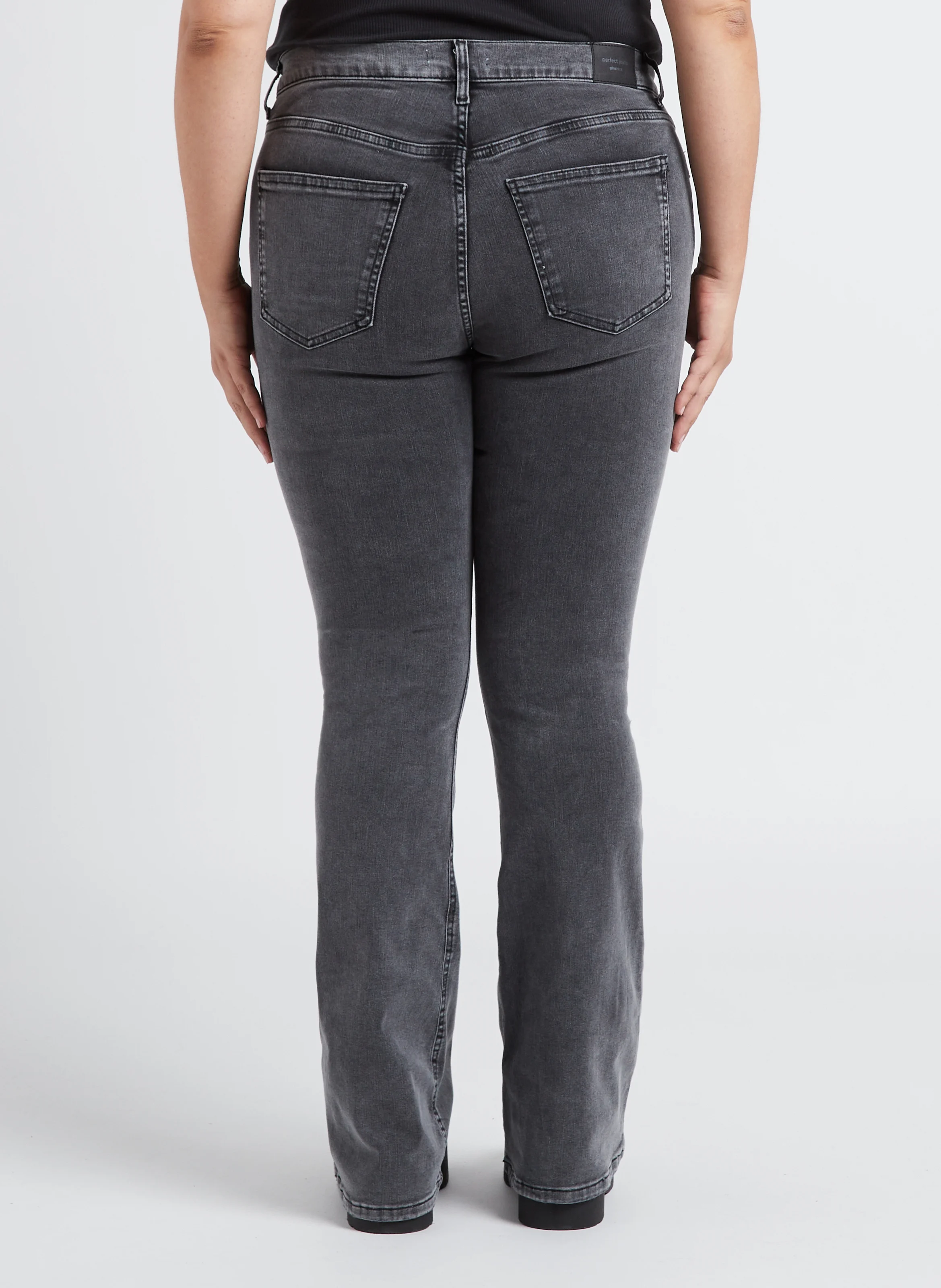 Jean boot-cut en coton mélangé | Gris