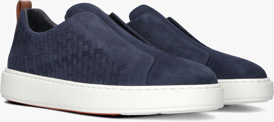 blauwe santoni lage sneakers vic wave