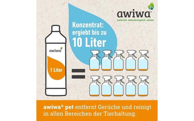 Awiwa pet Reiniger und Geruchsentferner für Tiere 1 Liter