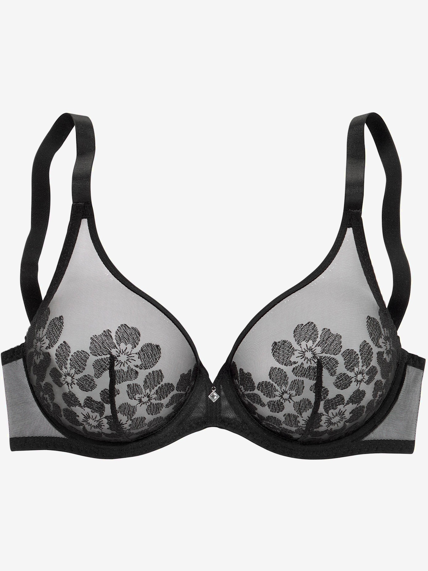 Soutien-gorge à armatures, dentelle légèrement transparente