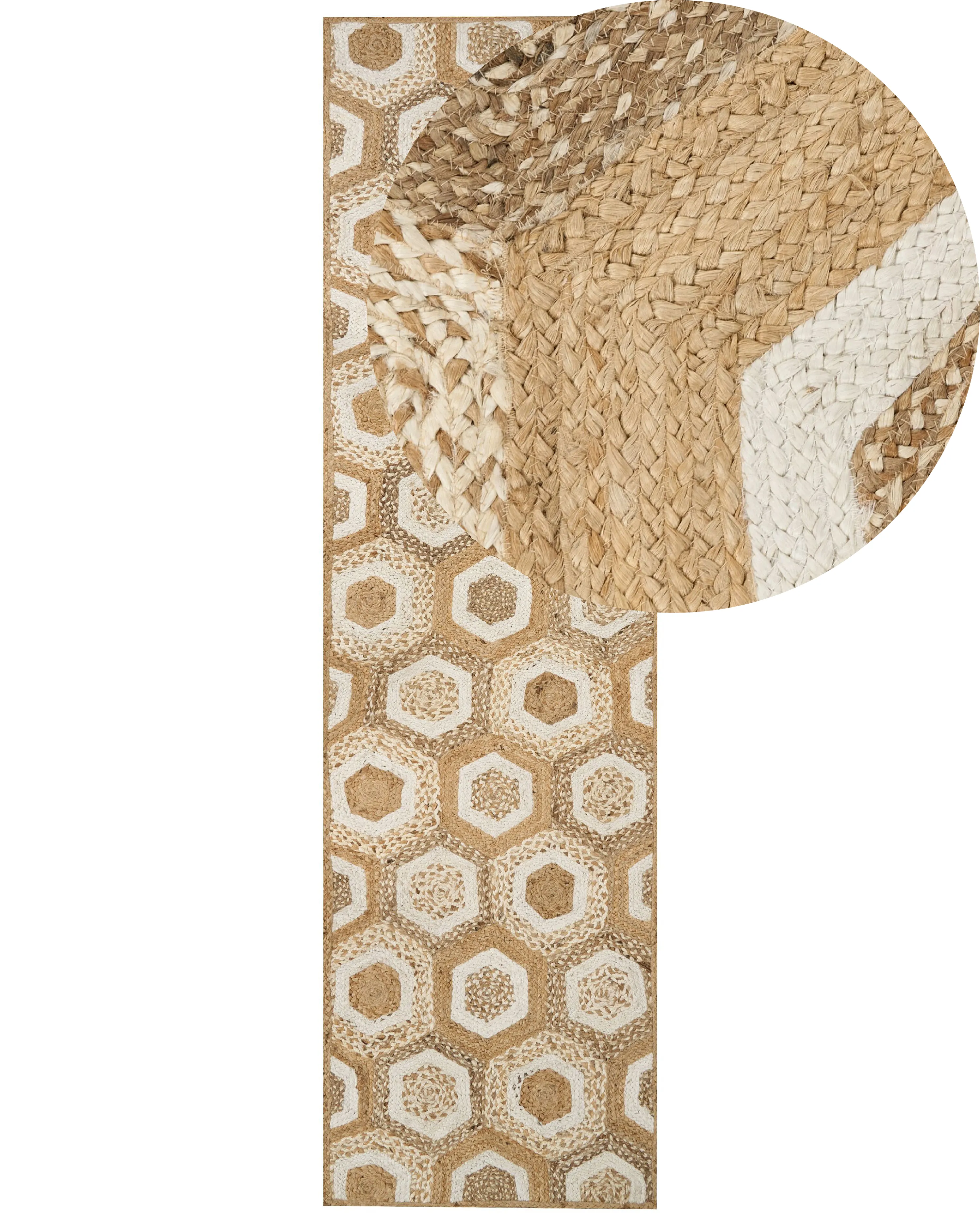 Vloerkleed BASOREN Beige 80 x 300 cm Jute