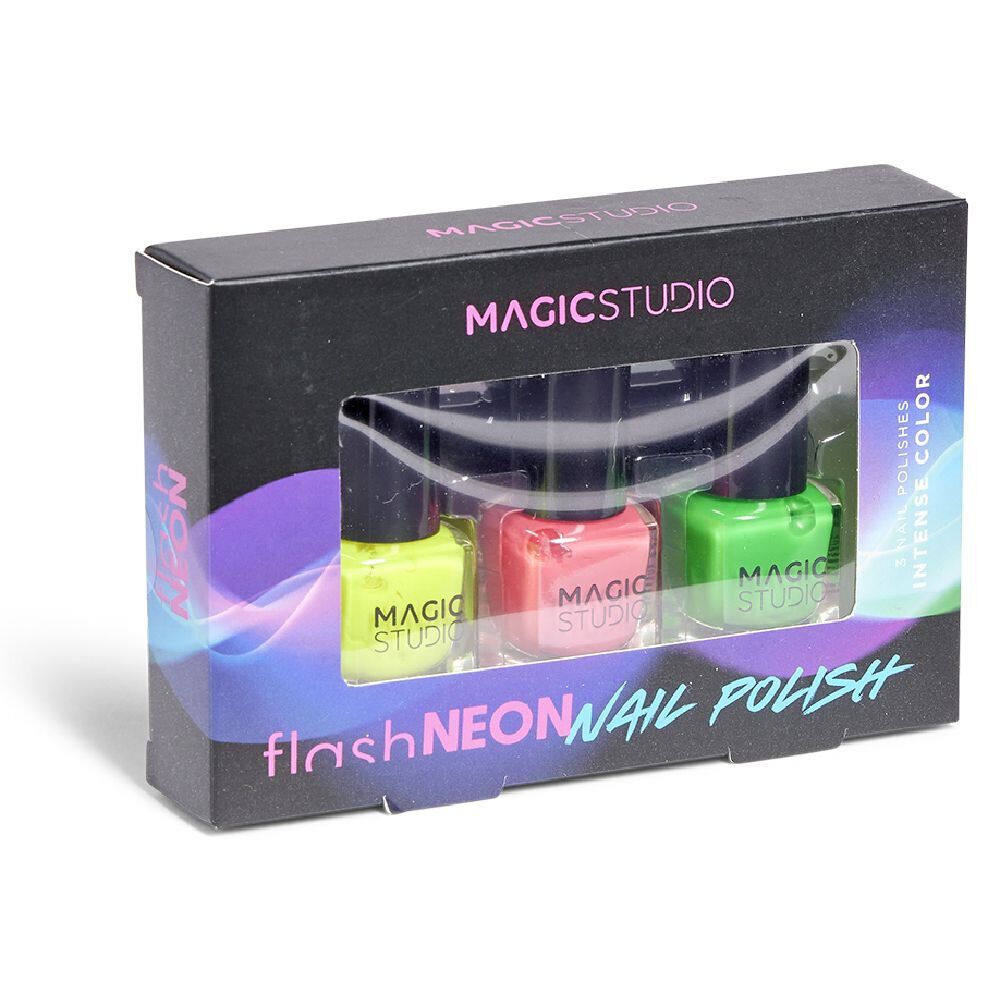 Lot de 3 vernis flash néon Magic Studio