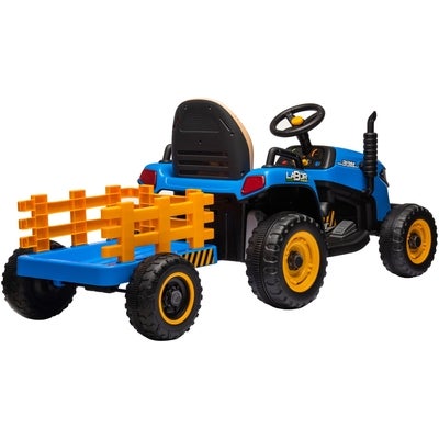 Alex's Garage Eltraktor med Tilhenger, Blå