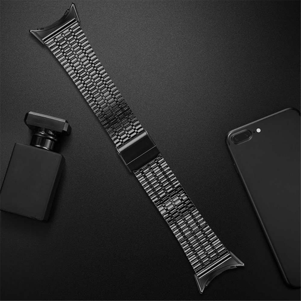 Google Pixel Watch 3 / 2 / 1 Edelstahl Armband mit Klickverschluss - Schwarz