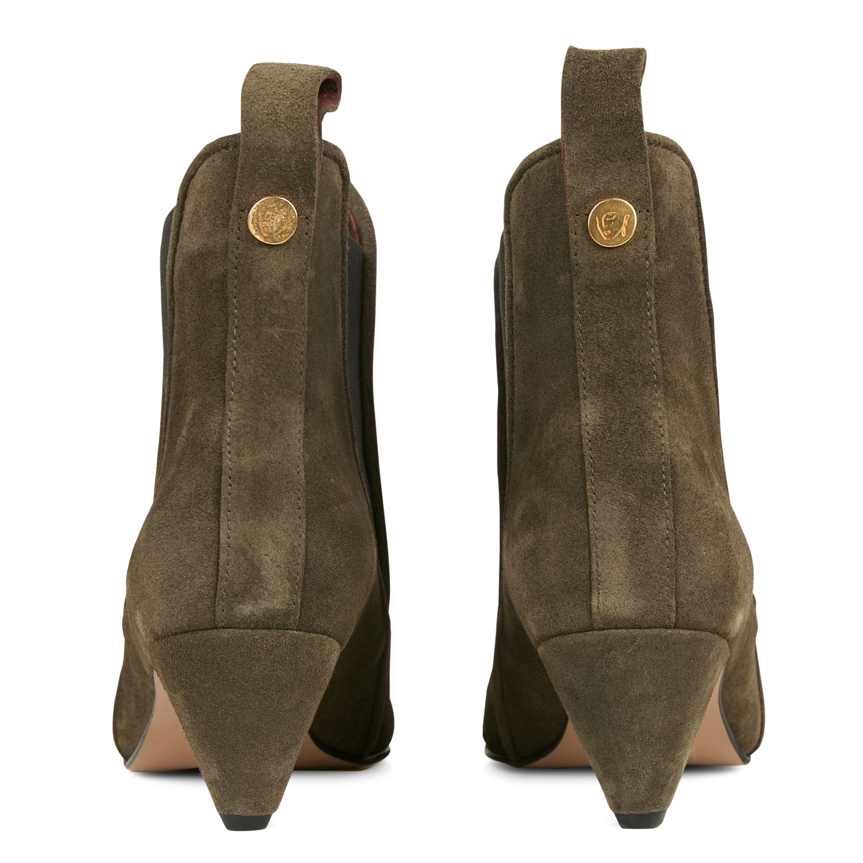 RIKLEY - Bottines à talon imprimé en cuir velours | Vert