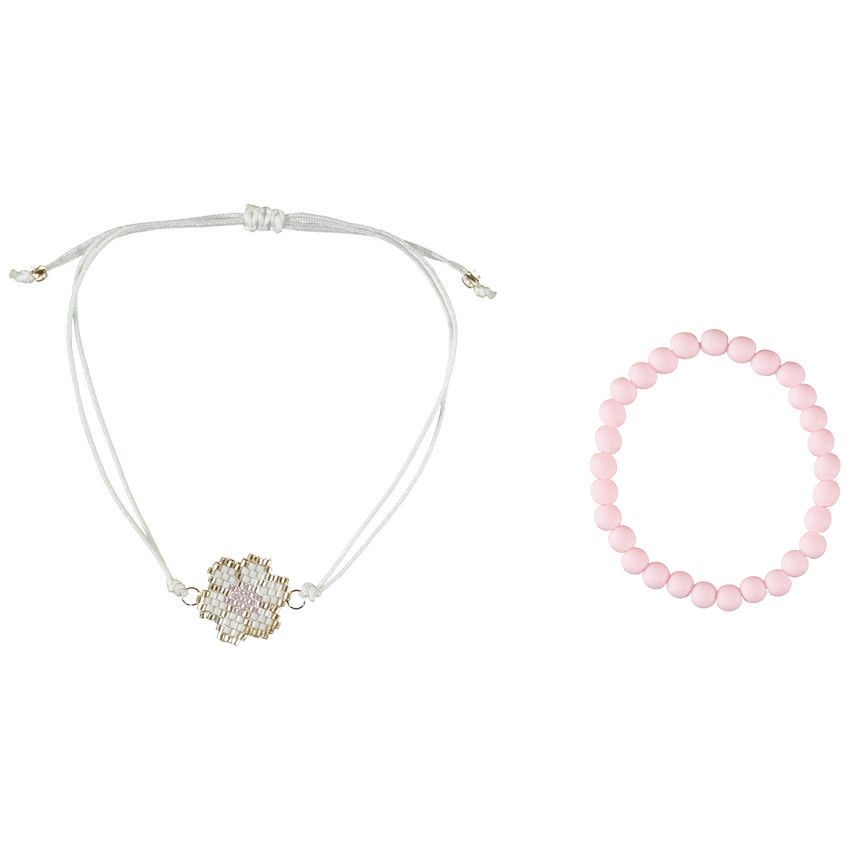 Lot de 2 bracelets fantaisie pour fille - Rose