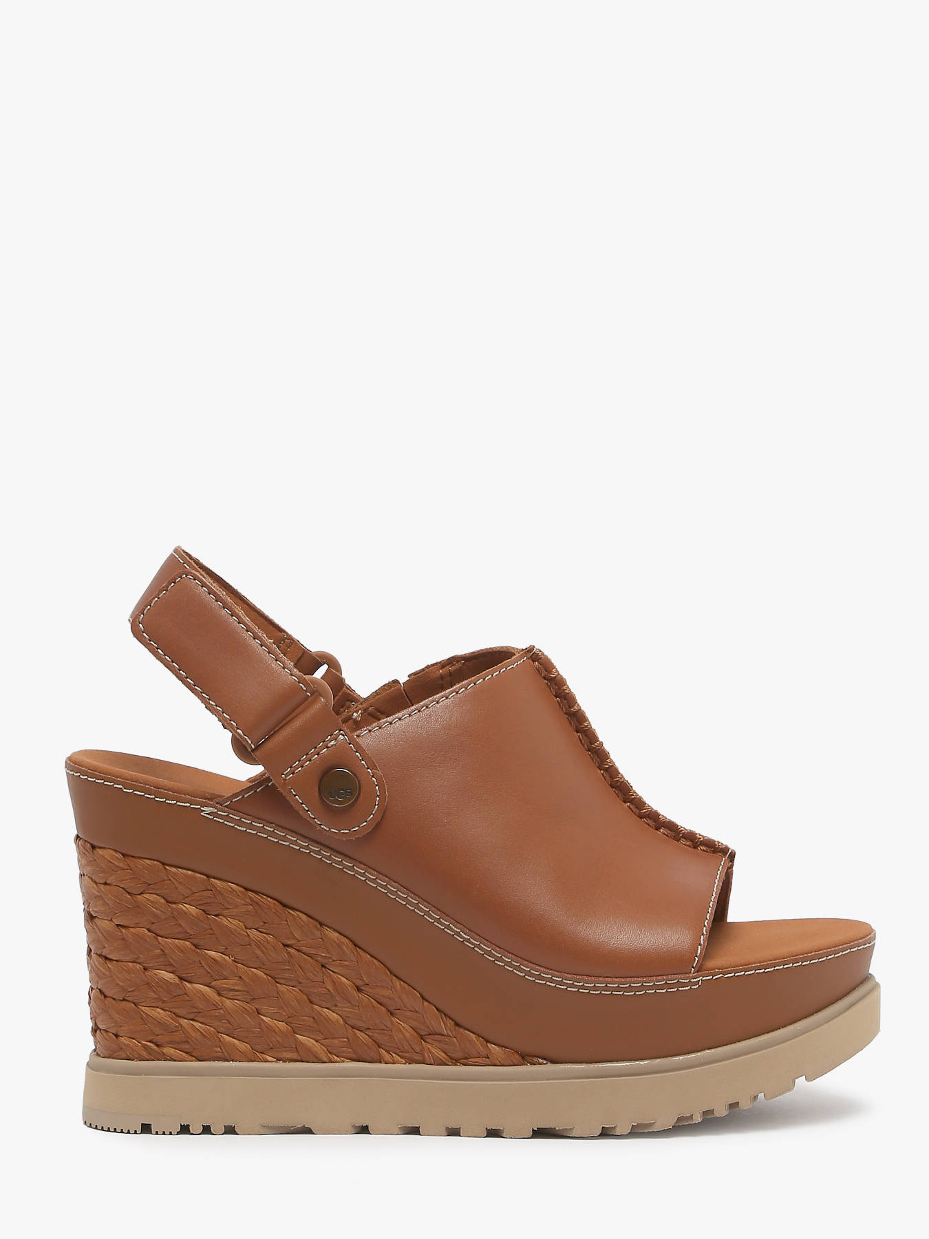 Sandales talon compens en cuir UGG