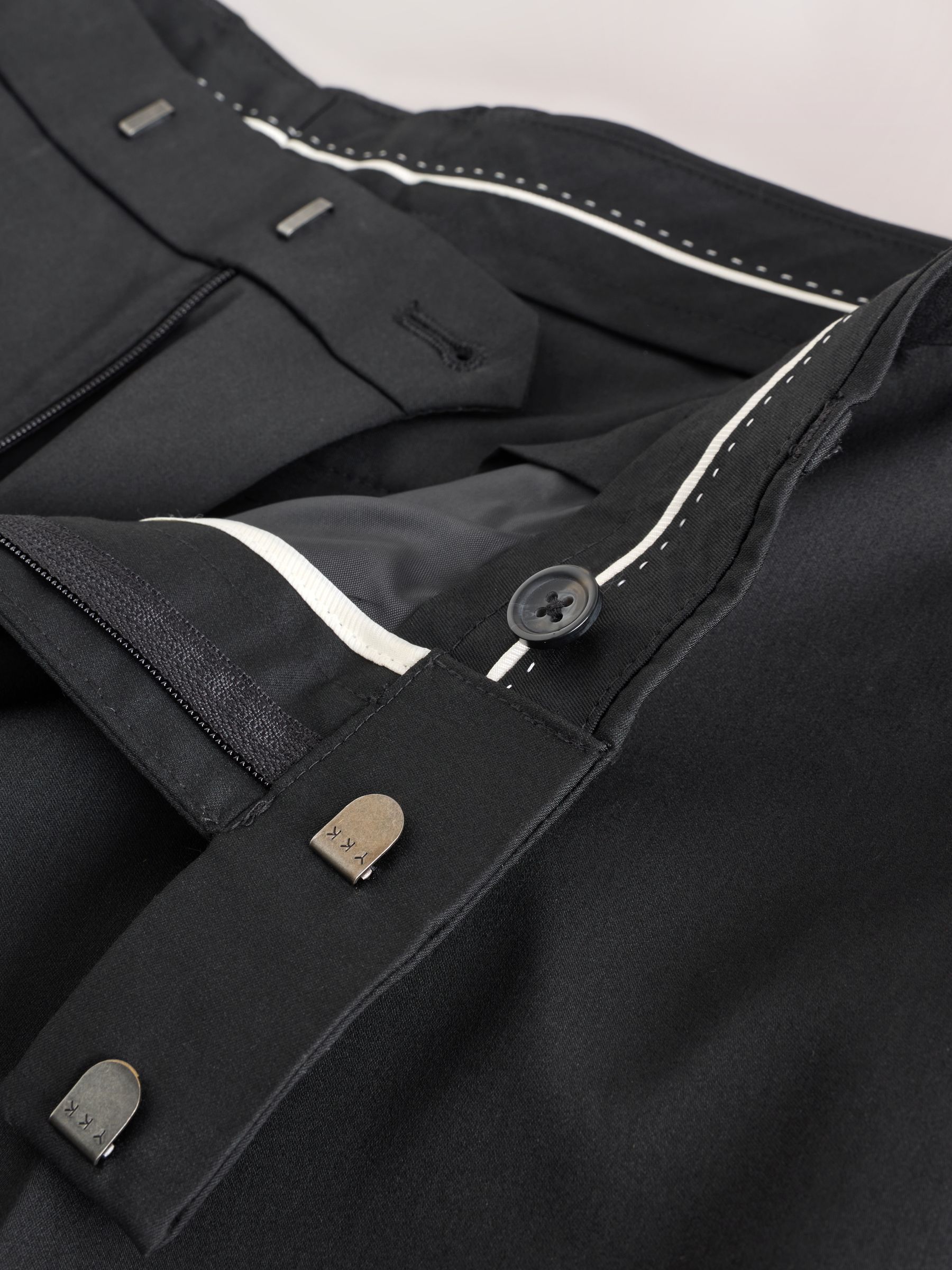 Zwart - Slim-fit smoking pantalon
