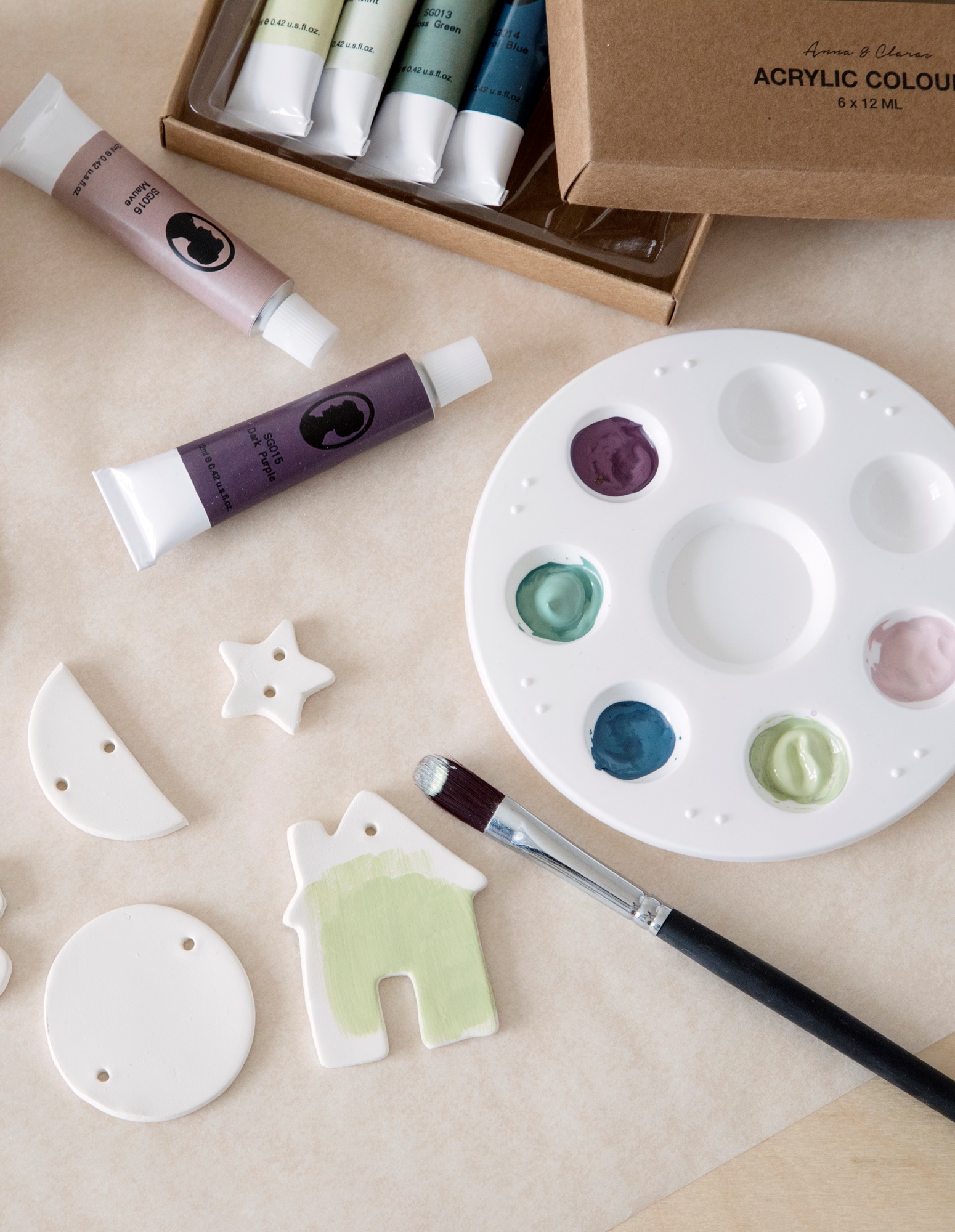 Malerpalette | Plastik. 8 rum. | White