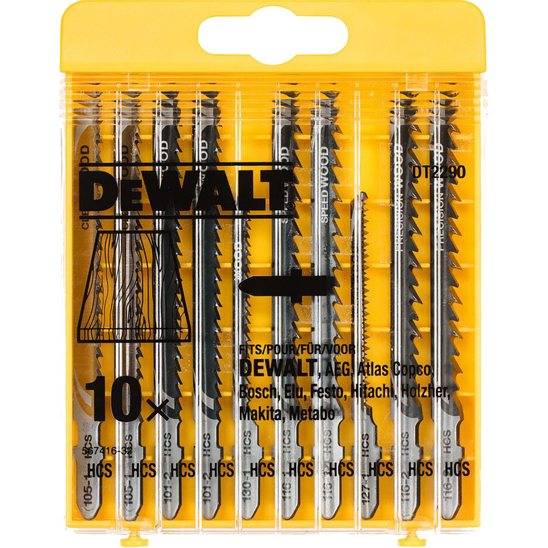 DeWALT decoupeerzaagbladenset hout 10-delig