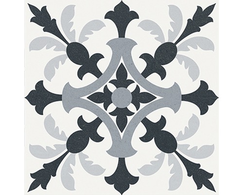 Porseleinen wand- en vloertegel Heritage taco zwart in 76 verschillende designs 16,5 x 16,5 cm