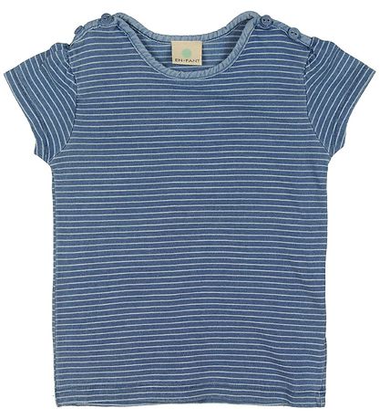 En Fant T-Shirt - Blaumeliert m. Streifen