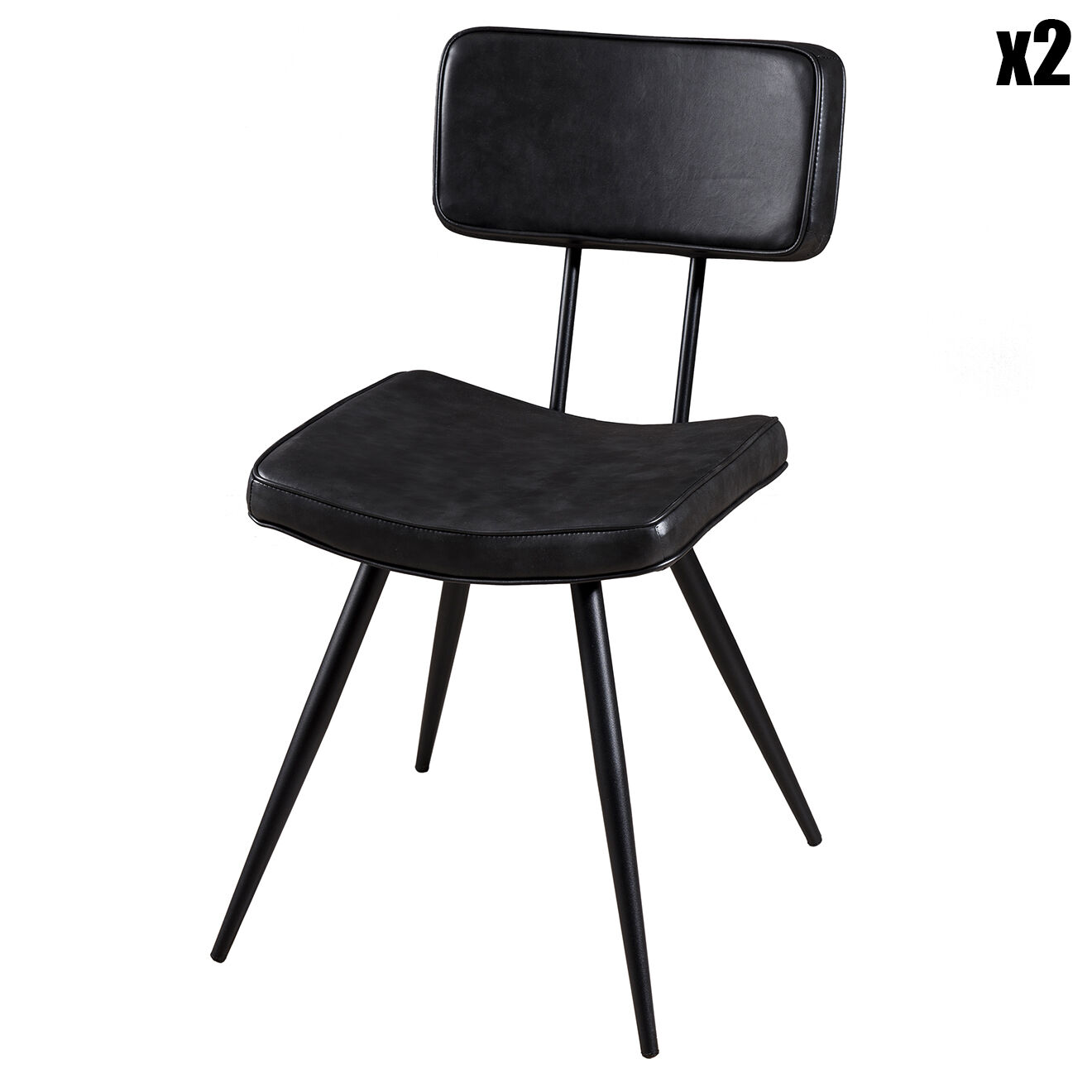 Macabane 2 Chaises James noires - 41x59x82 cm
