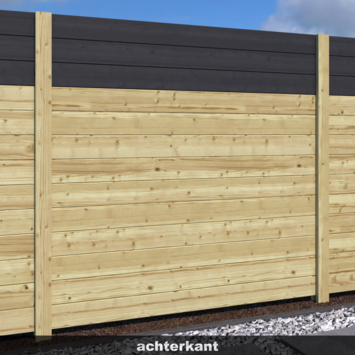 Blokhutprofiel grenen hout geschaafd antraciet 180 x 2,8 x 13,5 cm