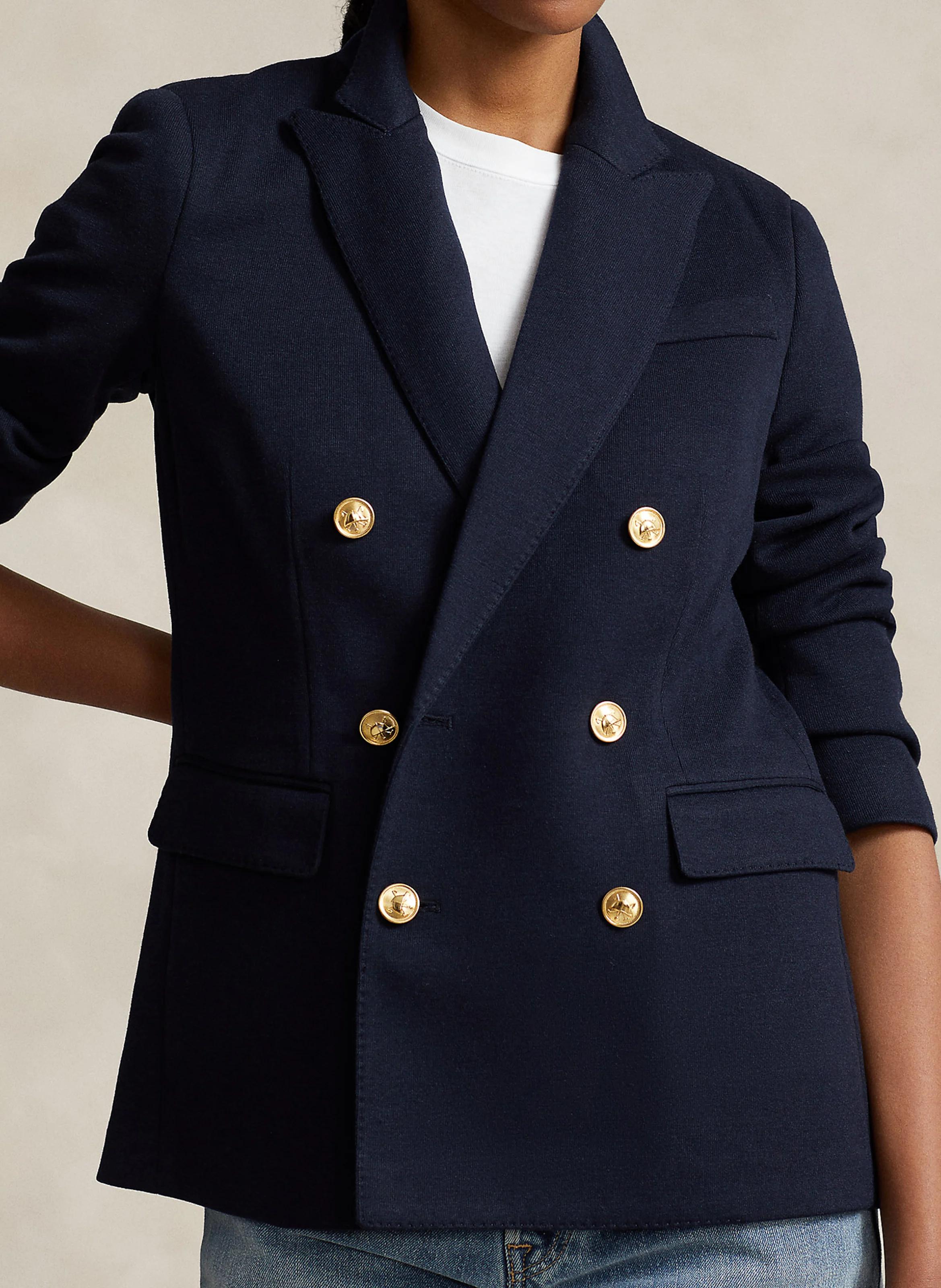 Veste col tailleur | Bleu