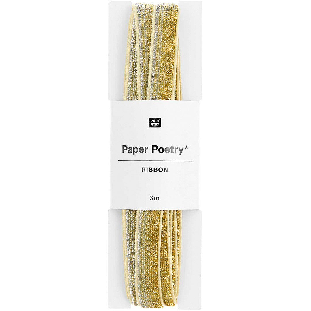 Lint glitter - goud - 3 m