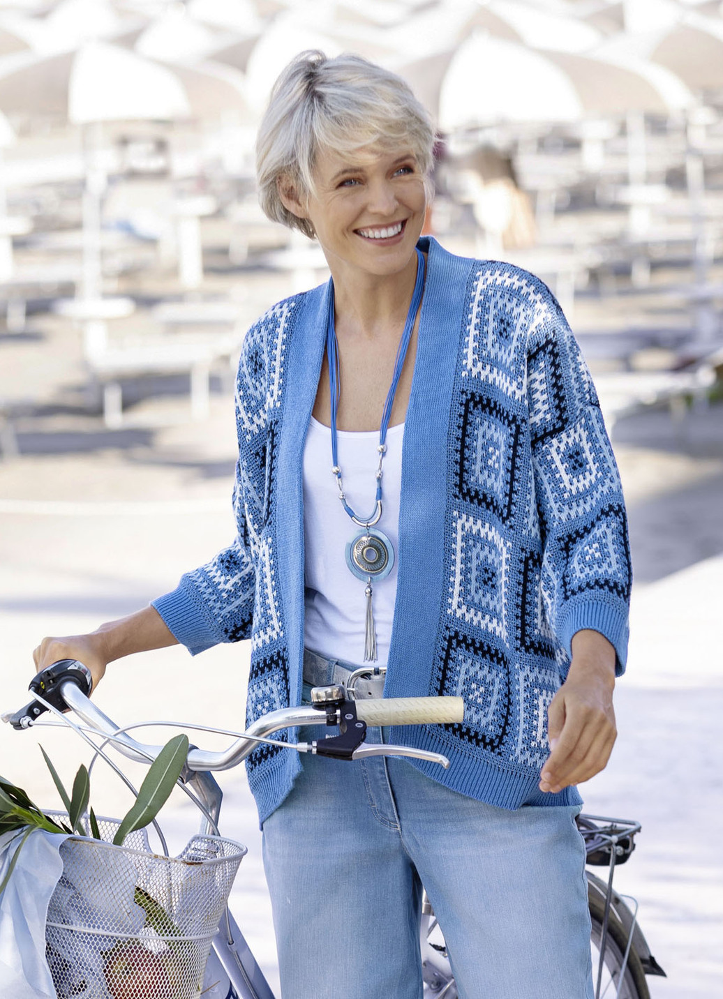 Strickjacke in Jacquard-Dessin