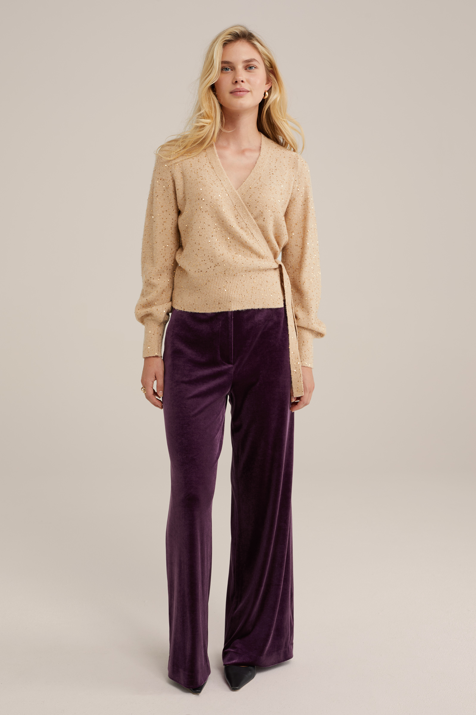 overslagvest met pailletten WE Fashion Goud