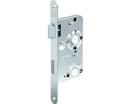 BKS insteekslot voor toilet- en badkamerdeuren 0215 DIN links, 55/78/8, opdek, afdekplaat 20x235 mm nikkelzilver gelakt