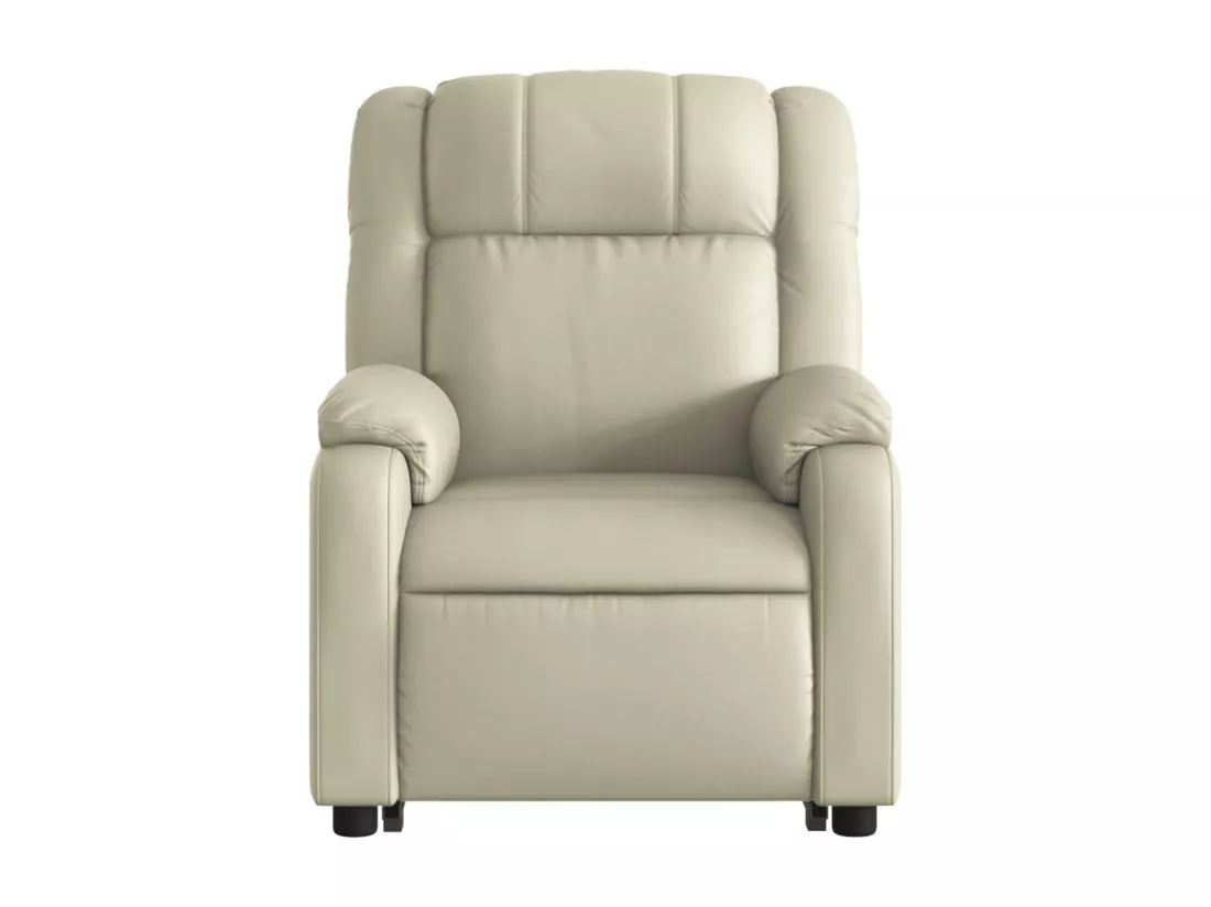 Fauteuil inclinable électrique crème similicuir