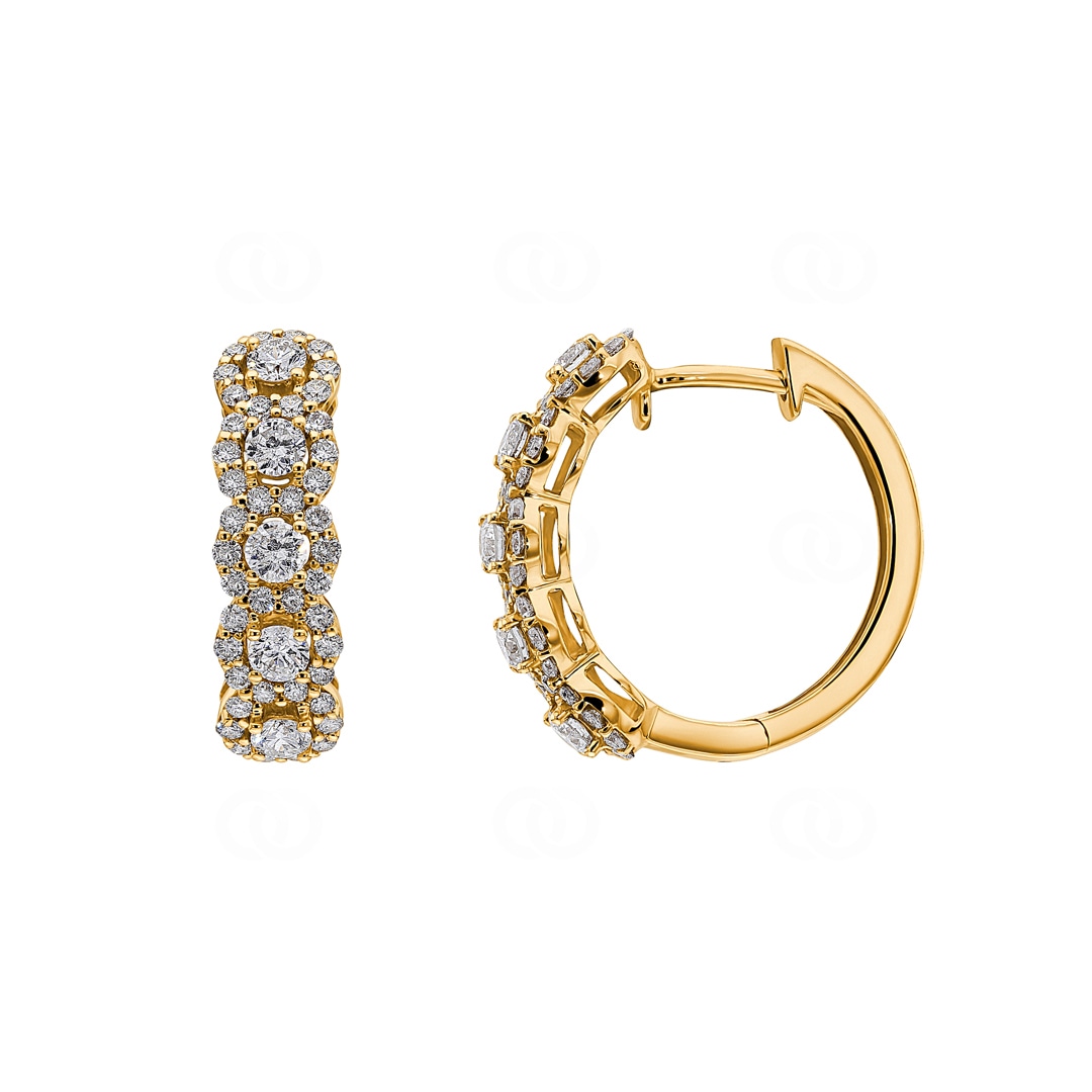 1.00 Karat Diamant-Kreolen 750/18 K Gelbgold Ø 18mm