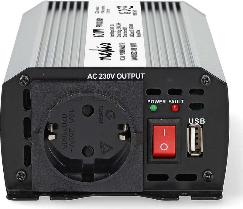 Nedis - Stroomomvormer - 12V naar 230V - 600W - Gemodificeerde Sinus