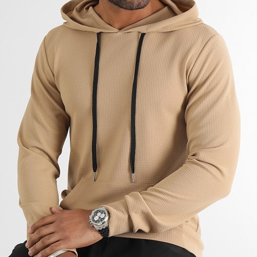 Sweat Capuche Texturé Light 0610 Beige Foncé