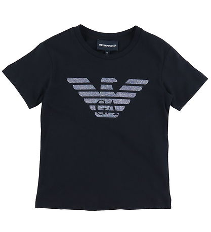 Emporio Armani T-Shirt - Schwarz m. Logo/Glitzer