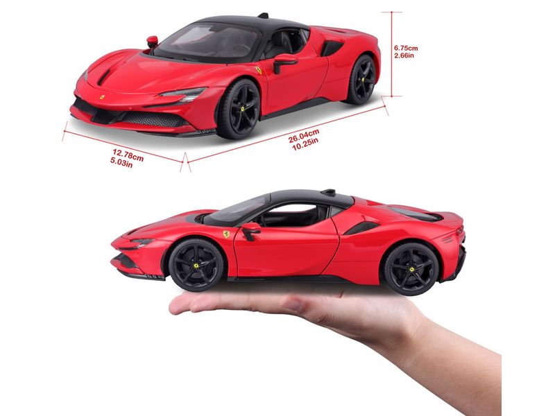 BBurago Ferrari R&P SF90 Stradale Rot 1:18 Sammlermodell im Massstab 1:18
