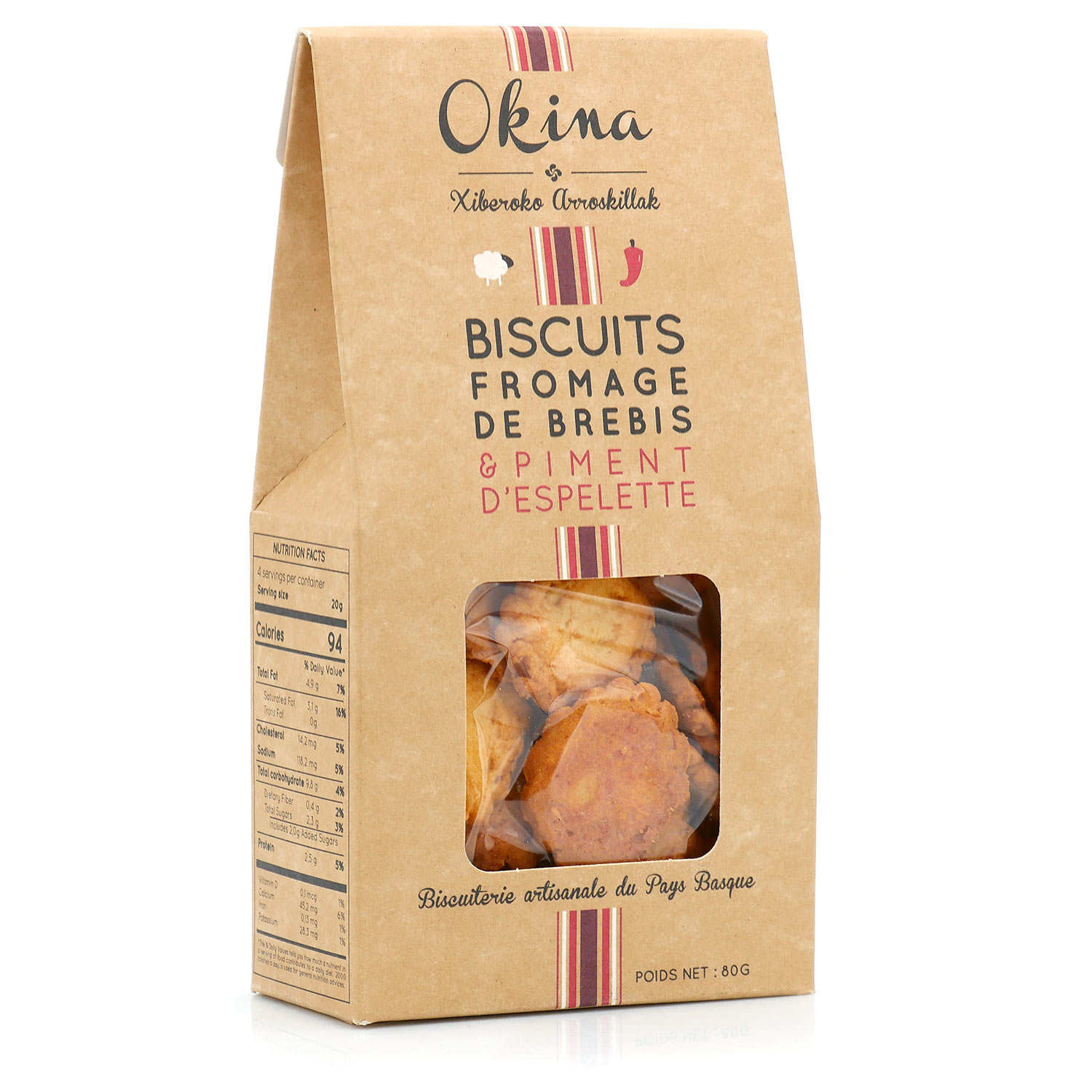 Biscuits salés au fromage de brebis Ossau Iraty et piment d'Espelette