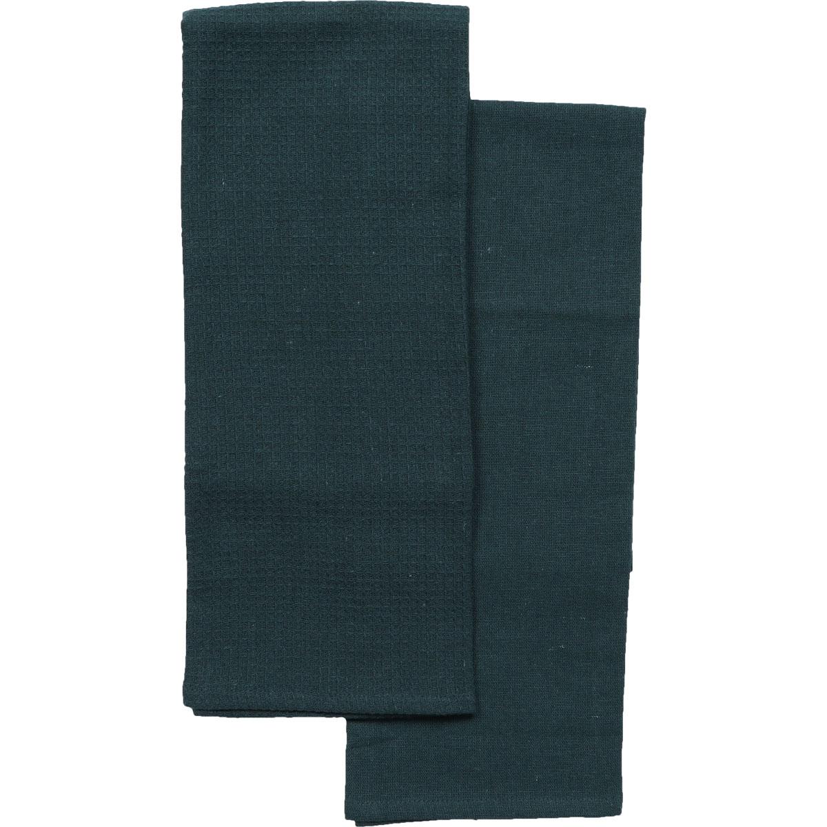 SET 2 TORCHONS JUSTIN 50X70CM COTON BLEU CANARD