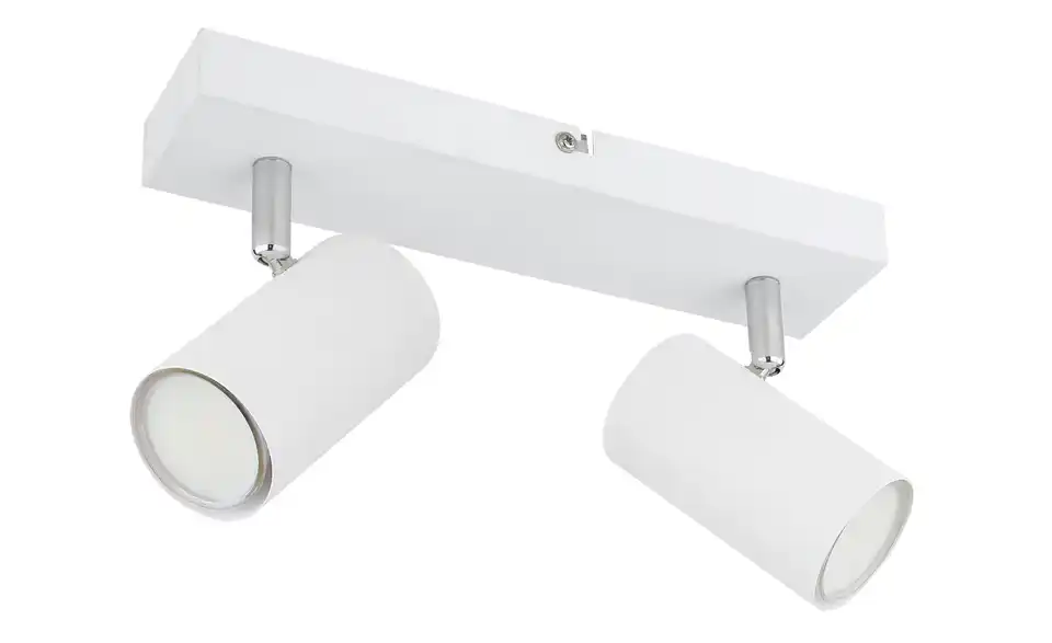 Deckenstrahler 12 cm 6 cm 2-flammig 26 cm Weiß, verchromt