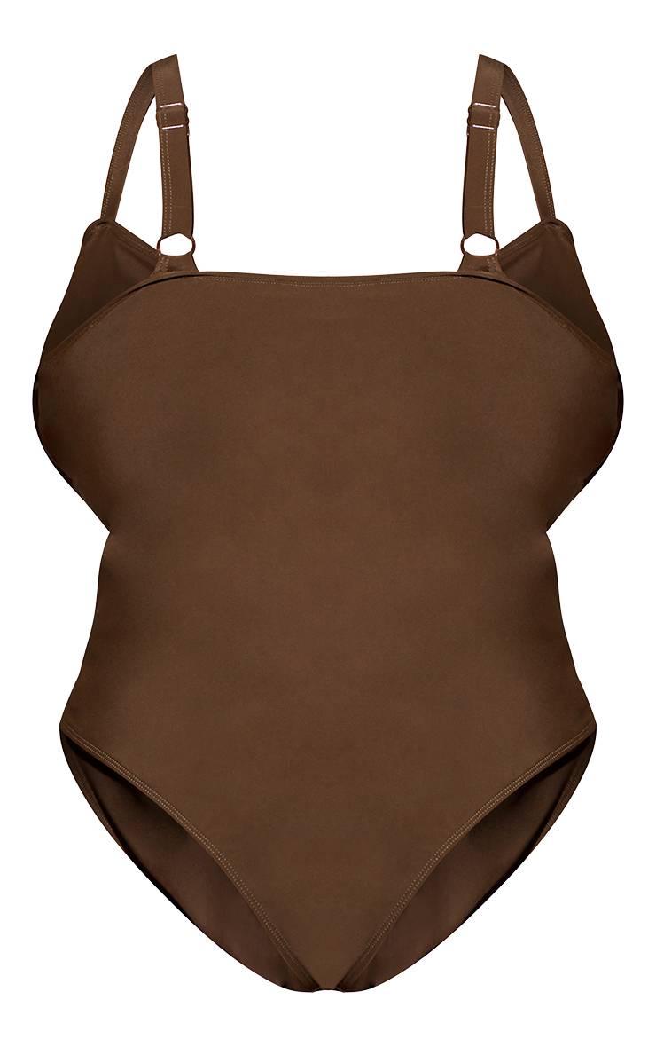 Jaune Maillot De Bain Grande Taille Kaki Avec Détails Torsadés Et Découpes
