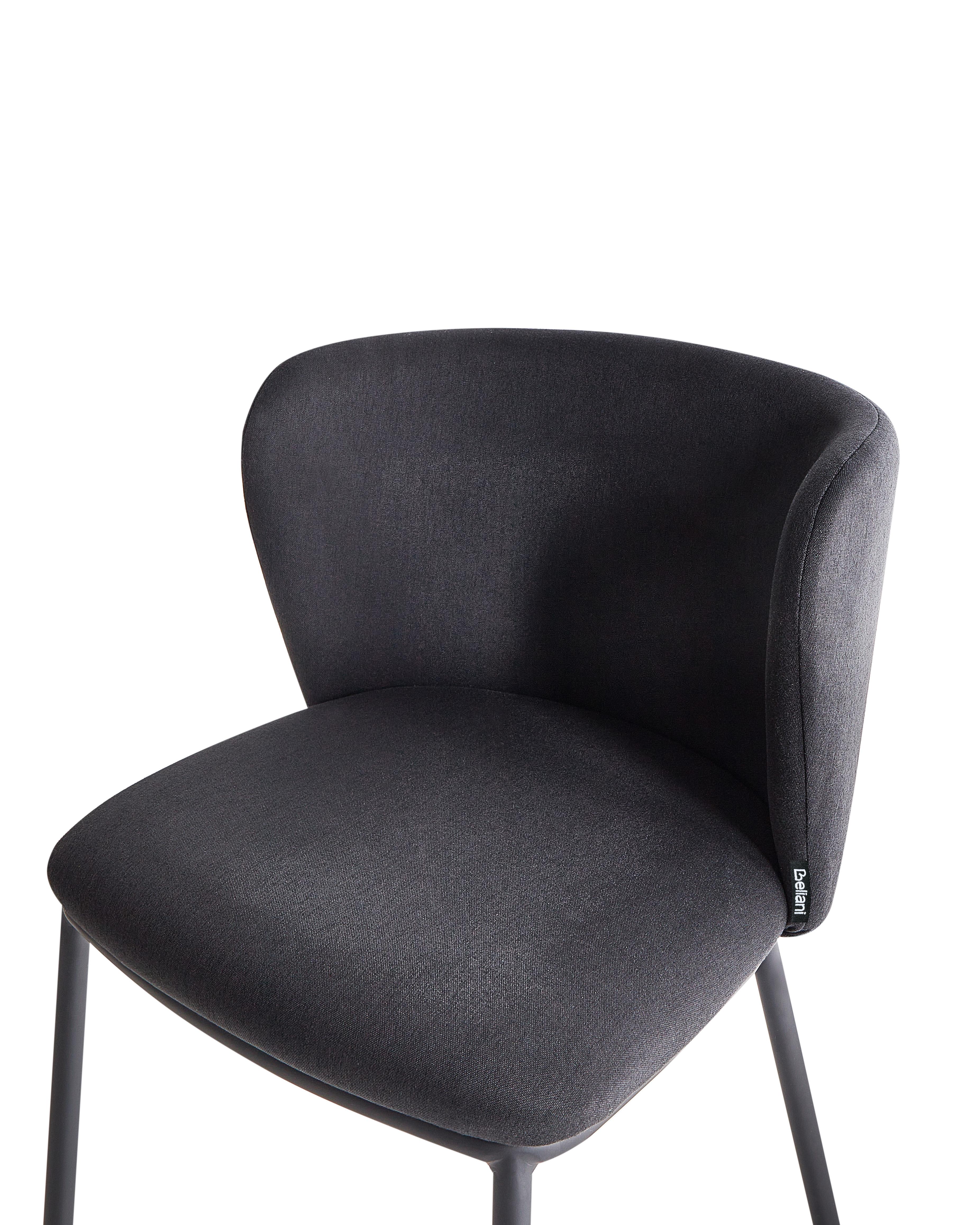 Set van 2 eetkamerstoelen MINA Stof Zwart