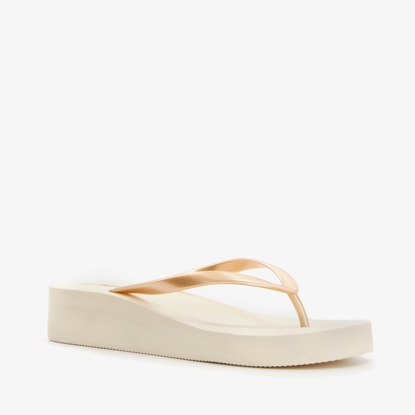 Supercracks dames teenslippers beige