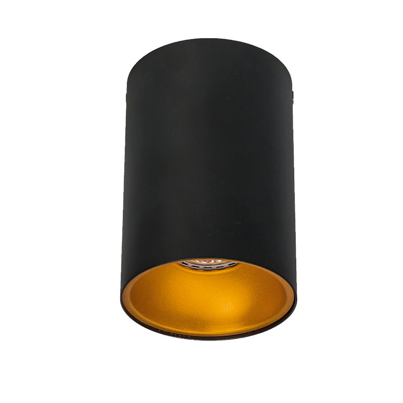 Moderne spot zwart met goud GU10 50mm - Deep